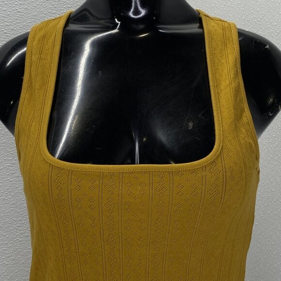 Sézane Women’s Juan Pointelle Knit Vest Top – Gold/Yellow – Size S - Picture 9 of 10